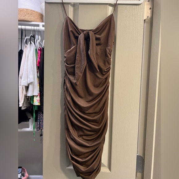 Princess Polly Dresses & Skirts - Princess Polly Brown Mini Dress. Size 4.